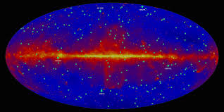Mapa znanych błyskow GRB z satelity Fermi LAT