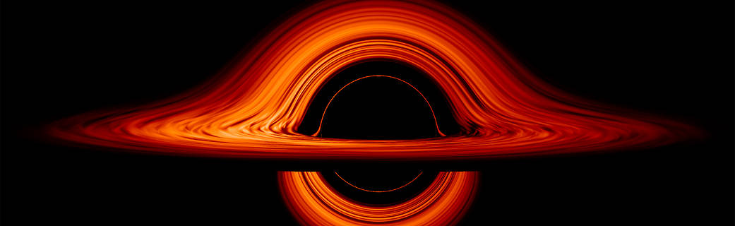 The scientific visialization of the black hole (NASA)